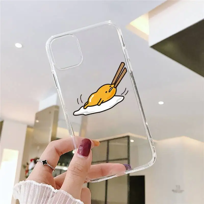 Милый прозрачный чехол для телефона G-guдетамас L-Lazy Cartoon Egg iPhone 11 12 Mini 13 Pro XS Max X 8 7 6s
