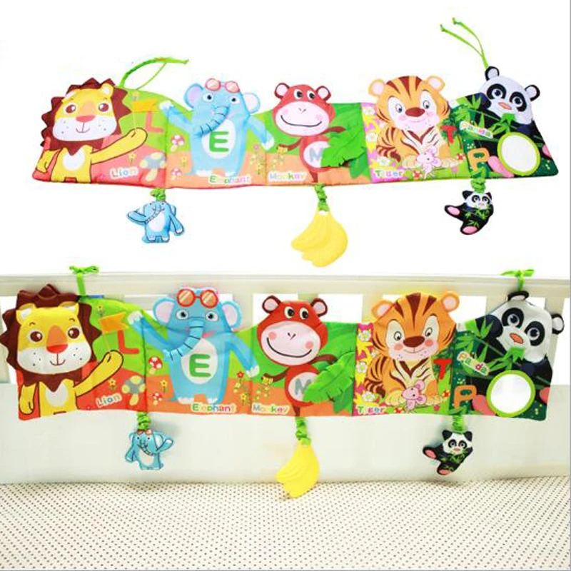 Бампер для детской кроватки детские игрушки тканевая книга с знаниями о