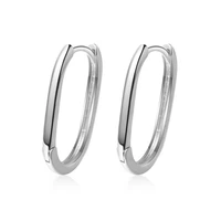 100 925 sterling silver big circle hoop earring ear bone buckle piercing earrings for women mujer u shape pendientes