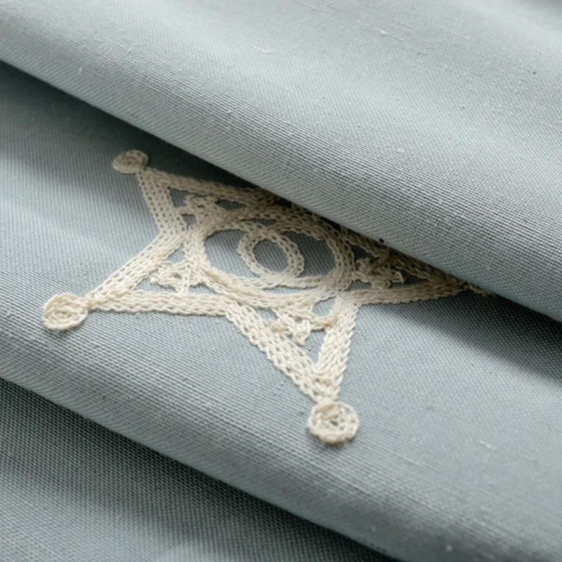 

Modern Simple Artificial Cotton Embroidered Curtains for Living Room Bedroom Curtain Fabric
