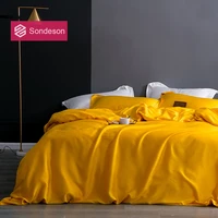 sondeson luxury beauty 100 silk yellow bedding set 25 momme silk healthy skin duvet cover bed linen double queen king set 4pcs