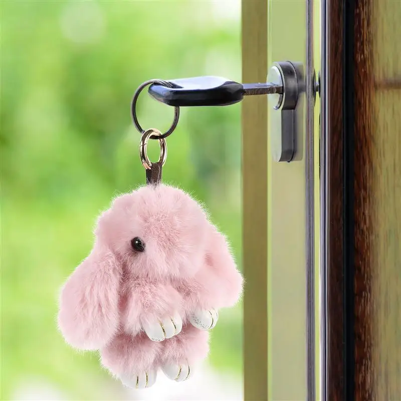 

Artificial Fur Rex Rabbits Plush Doll Keyrings Keychains Bag Hanging Pendants