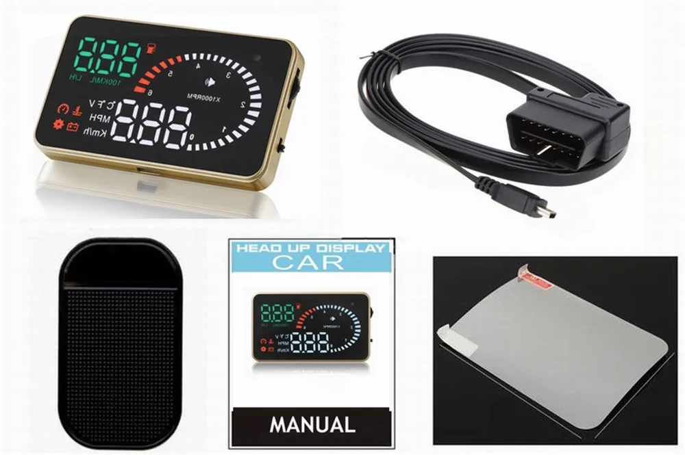 Автомобильный HUD Дисплей OBD2 II EUOBD система Предупреждение о превышении скорости