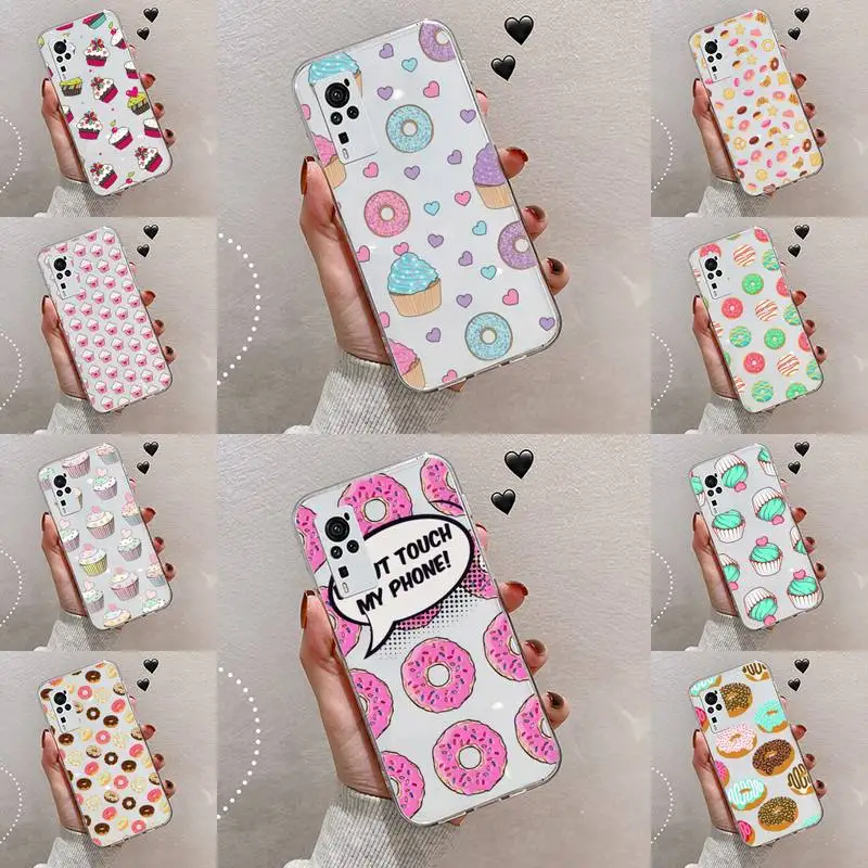 

girly cute donut cake Phone Case Transparent For VIVO NEX V Z Y X 17 15 11 9 6 5 3 1 i S MAX PRO X 20SE Soft TPU Mobile bags