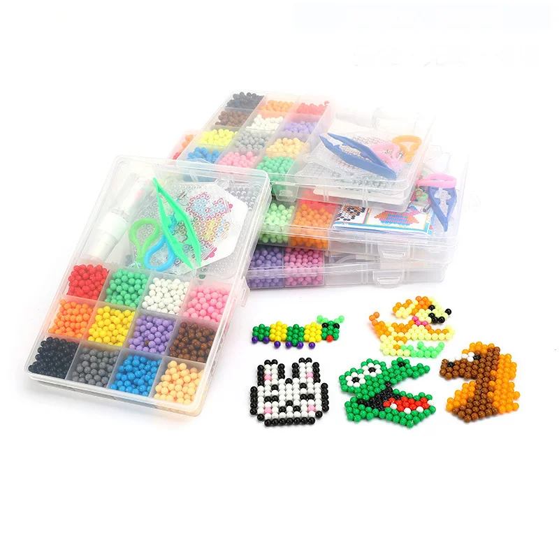 DIY 5mm Hama Bead Set With Pen Tweezer Pegboard Template Tool Toy Creative Handmade Craft Fuse Beads Magic Water Suit Gift | Игрушки и