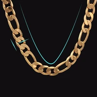 18 k yellow gold gf plated figaro chain necklace made in china lifetime warranty