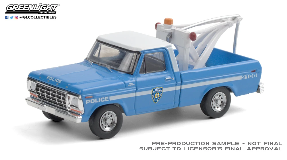 

Литой металлический автомобиль Greenlight 1:64 1979 fords F-250, полиция Нью-Йорка, коллекция машин
