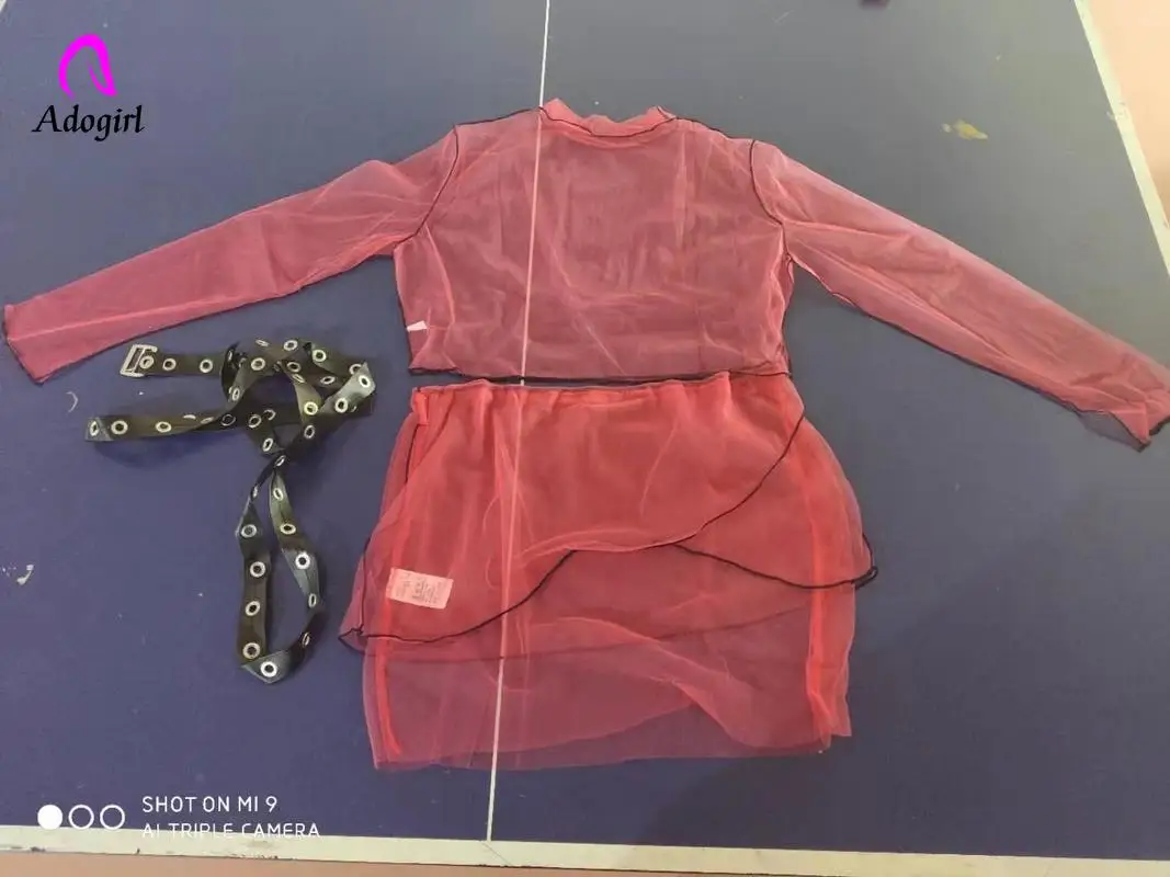 Сетчатый костюм женский 2018 Летняя Сексуальная перспективная одежда