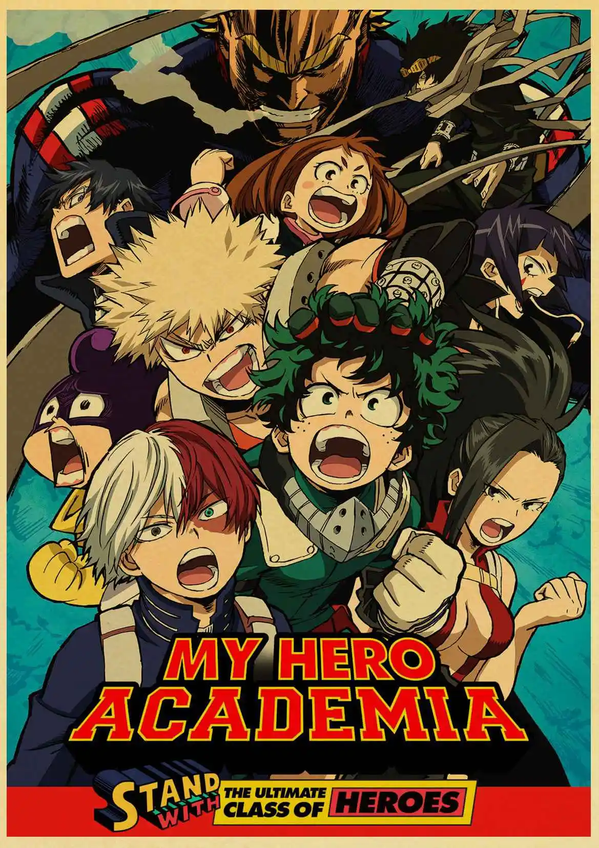 Японский аниме My Hero Academy Ретро плакат домашний художественный декор плакат из крафт-бумаги живопись наклейки на стену - Цвет: T003