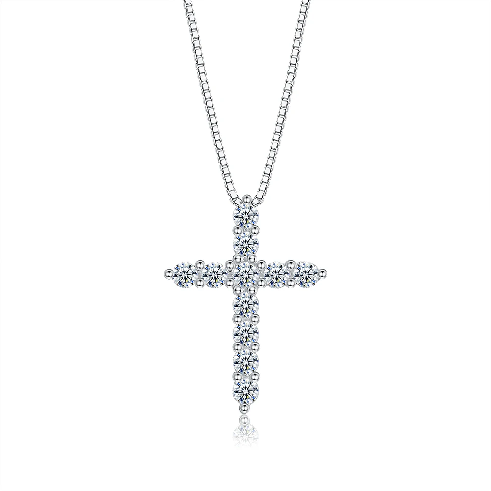 

ZEMIOR Pendant Necklaces For Women 925 Sterling Silver Shiny 5A Zirconia Cross Box Chain Choker Necklace Fine Silver Jewelry