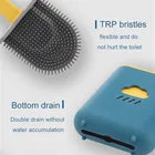 Щетка для унитаза, силиконовая щетка для унитаза, подвесной тип, плоская головка, гибкая щетка из щетины, аксессуары для ванной комнаты, щетка для туалета с держателем
