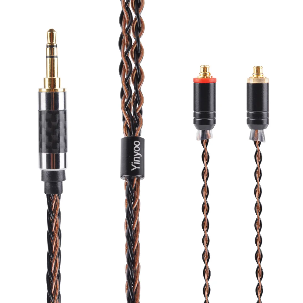 MMCX 3.5mm Yinyoo 3,5/4,4/2,5 мм сбалансированный MMCX для Shure SE215 se535 se846 2Pin 8 ядер посеребренный кабель для наушников для ZS10 AS10 ZSN для TRN - Цвет: MMCX 3.5mm