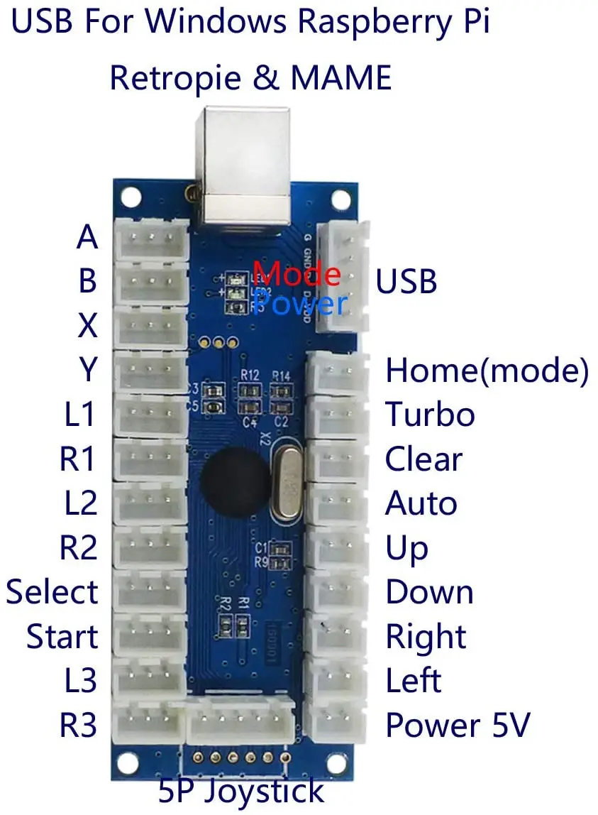 

2 Player Arcade Game DIY Kit LED Chrome Paint Buttons Micro switch 8 Way Joystick USB Encoder Cable for PC MAME Raspberry Pi
