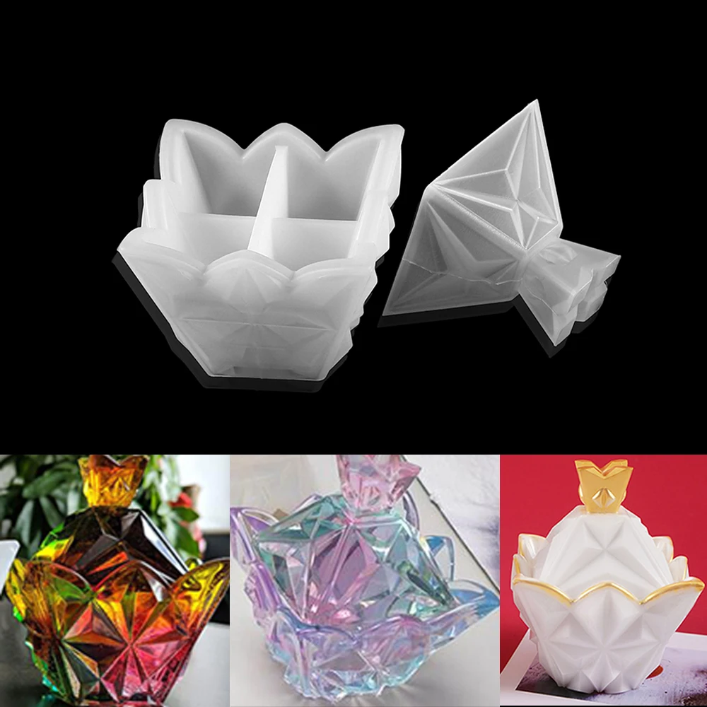 

1 Set 3D Pyramid Diamond Storage Box Silicone Mold Crystal Storage Case Epoxy Resin Mould for DIY Crafts Jewelry Making Supplies