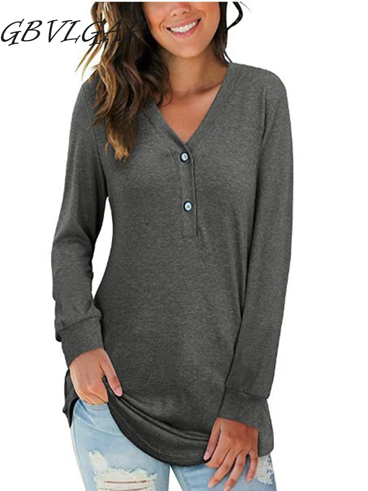 

2021 Autumn Women V-Neck Button Leopard Print Pullover T Shirt Casual Ladies Long Sleeve Plus Size 3XL Tops Tee Fashion Clothes