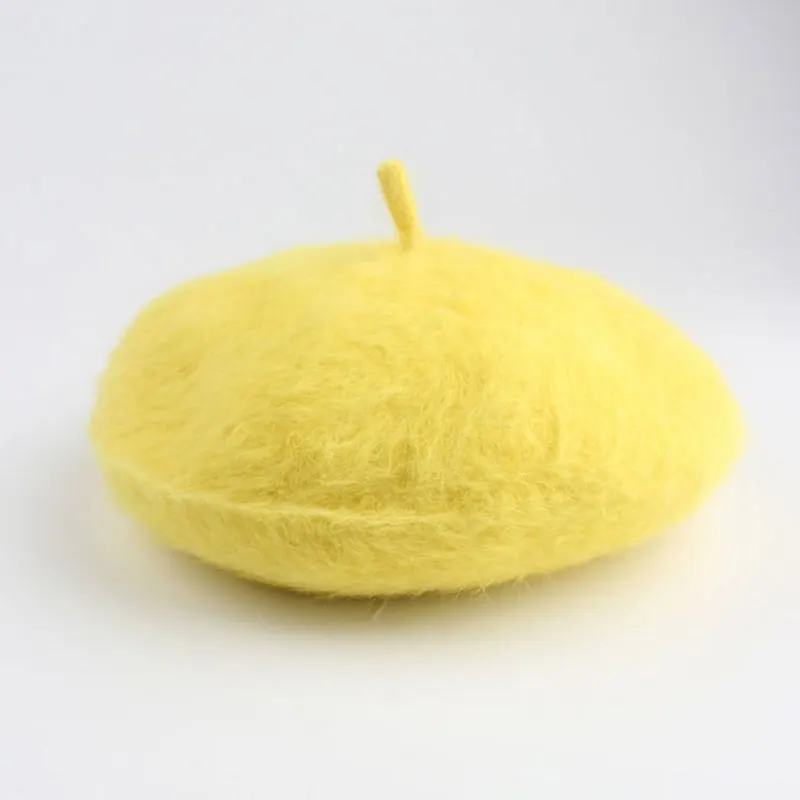 Осень зима 2019 женский берет из кроличьего меха шапка для леди и девушек модная