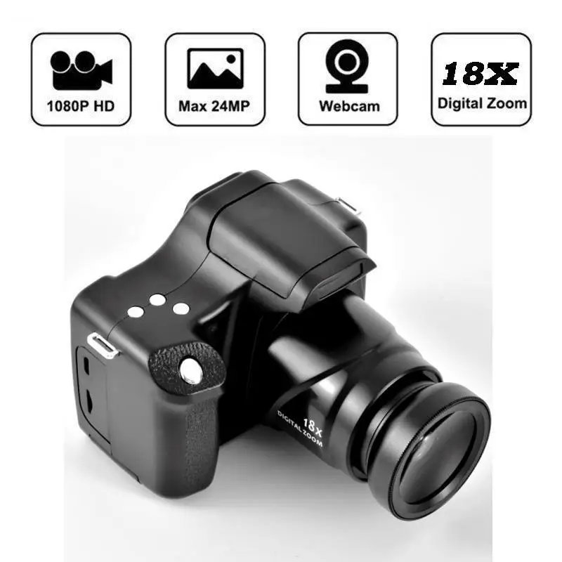 

Цифровая камера FHD 1920X1080 с 18-кратным цифровым зумом, 24 МП, 3,0 дюймовый ЖК-экран, беззеркальная видеокамера 1080p HD, поддержка TF-карты, веб-камера