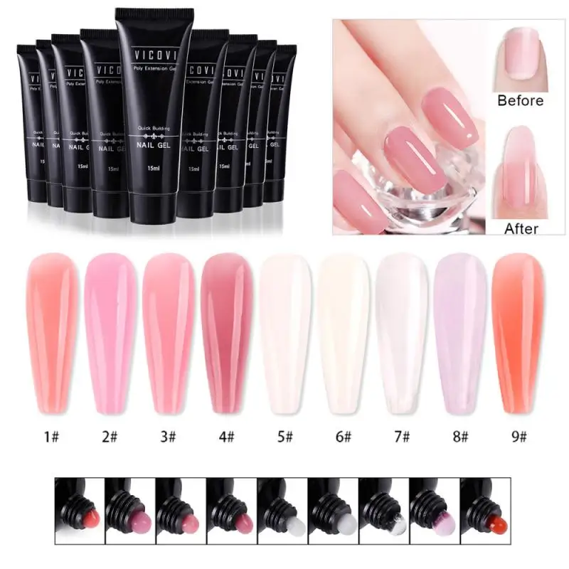 9 цветов для наращивания ногтей Женский Гель лак акриловый быстрое наращивание