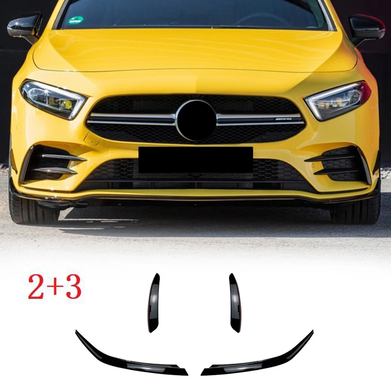 

AU05 -4 шт. передний нижний бампер разделитель спойлер Canardr отделка для Mercedes-Benz a Class W177 A180 A200 A220 A250 Для AMG 2019 +