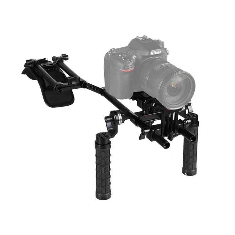CAMVATE Handheld Shoulder Mount Rig With Manfrotto QR Plate& Rubber Handgrip For HDSLR Camera / DV Camcorder C2247