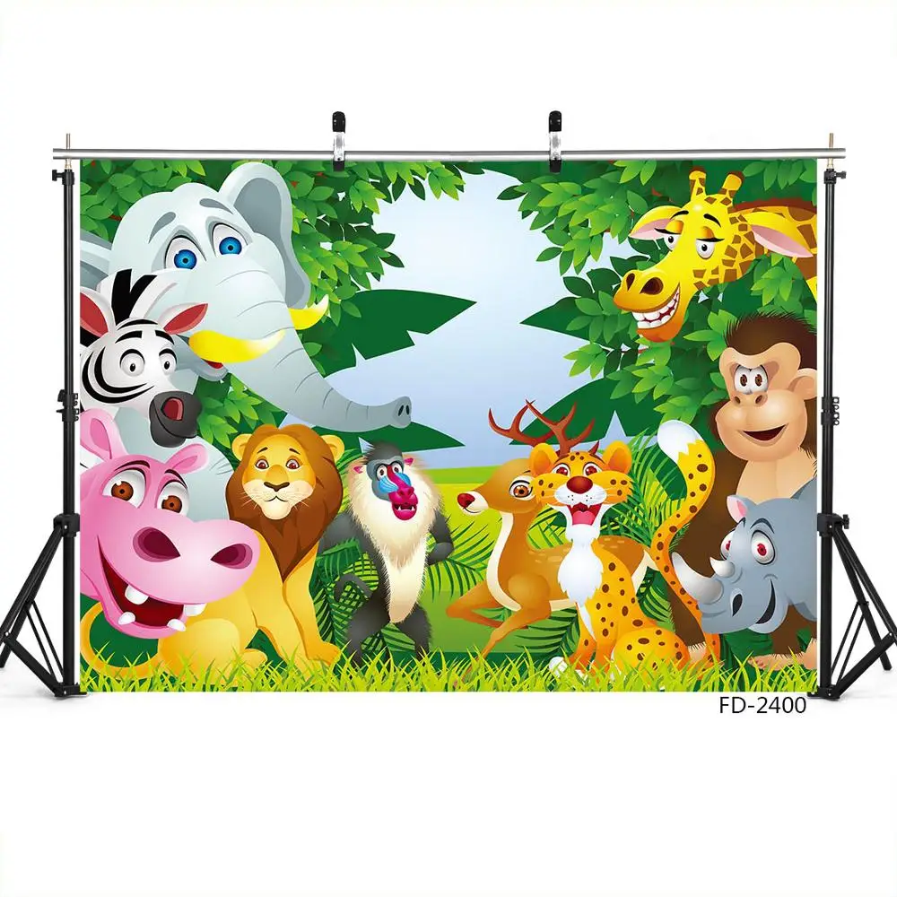 Фон для студийной фотосъемки новорожденных с изображением животных льва |