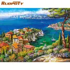 RUOPOTY DIY картина маслом Краски ing по номерам для взрослых пейзаж Краски на холсте домашнего декора 60x75 см стены искусства отдых на берегу моря