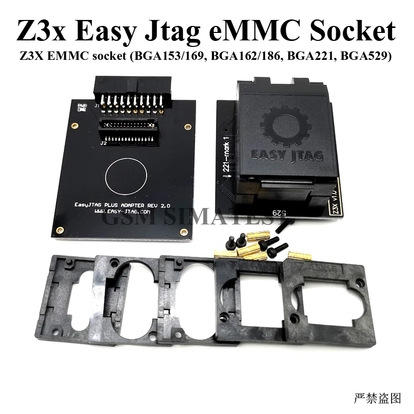 Z3X памяти на носителе eMMC разъем Поддержка (BGA153/169 BGA162/186 BGA221 BGA529) запас слов с z3x