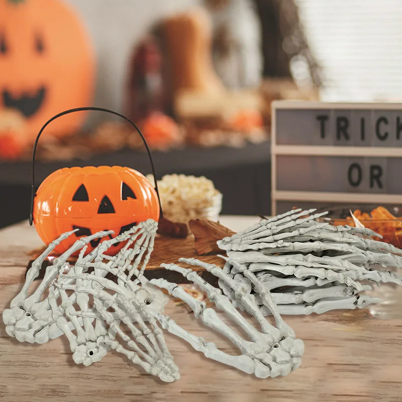 

Halloween Decoration Plastic Fake Hman Hand Bone Skeleton Hands Halloween Party Horror Decoration Prop House Haunted House Decor