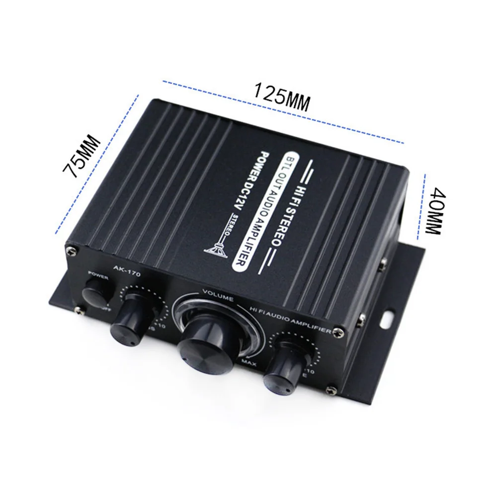 Car Amplifier 12V Mini Hi-Fi Subwoofer Booster Radio MP3 Channel Stereo Sound For Motorcycle AK170 Se25 | Автомобили и мотоциклы