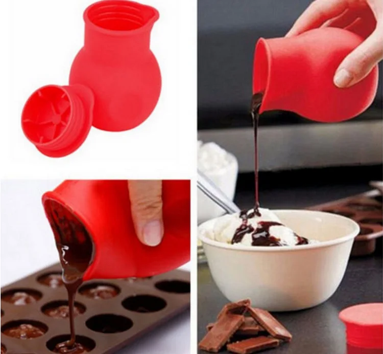 

2pcs/lot Bakeware Tools Silicone Chocolate Melting Pot Butter Heat Milk Pourer Jug Mould Butter Sauce Milk Baking Pouring LB 474