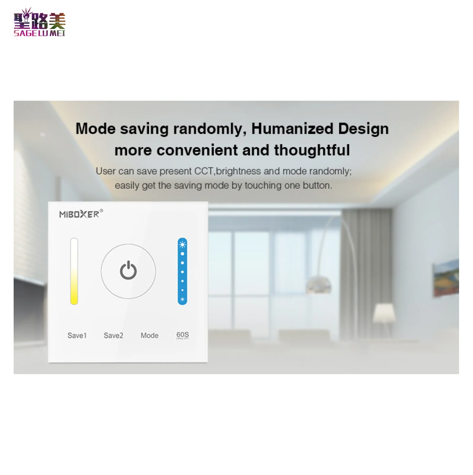 P2 Smart Panel Controller (Color Temperature) Mode Save Brightness & Temperature Adjustable for CCT LED Strips Mi-Light MiBOXER |