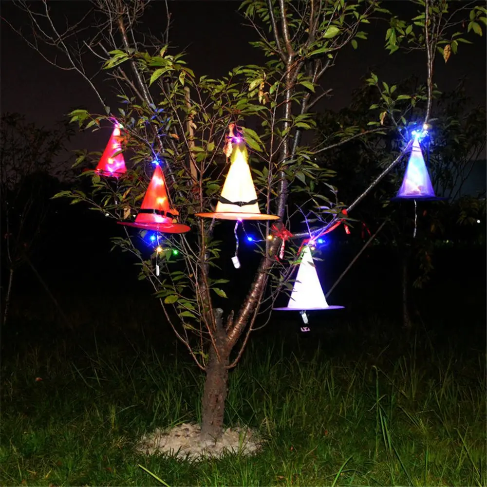 Светодиодный светящийся головной убор ведьмы на Хэллоуин украшение для улицы