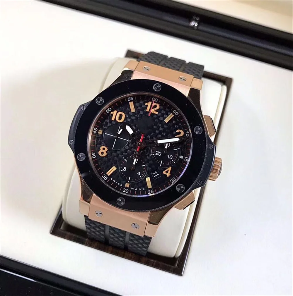

HU Men Watch Titanium case 5ATM waterpoor 4100 7750 automatic movement Watches SIlicon strap New