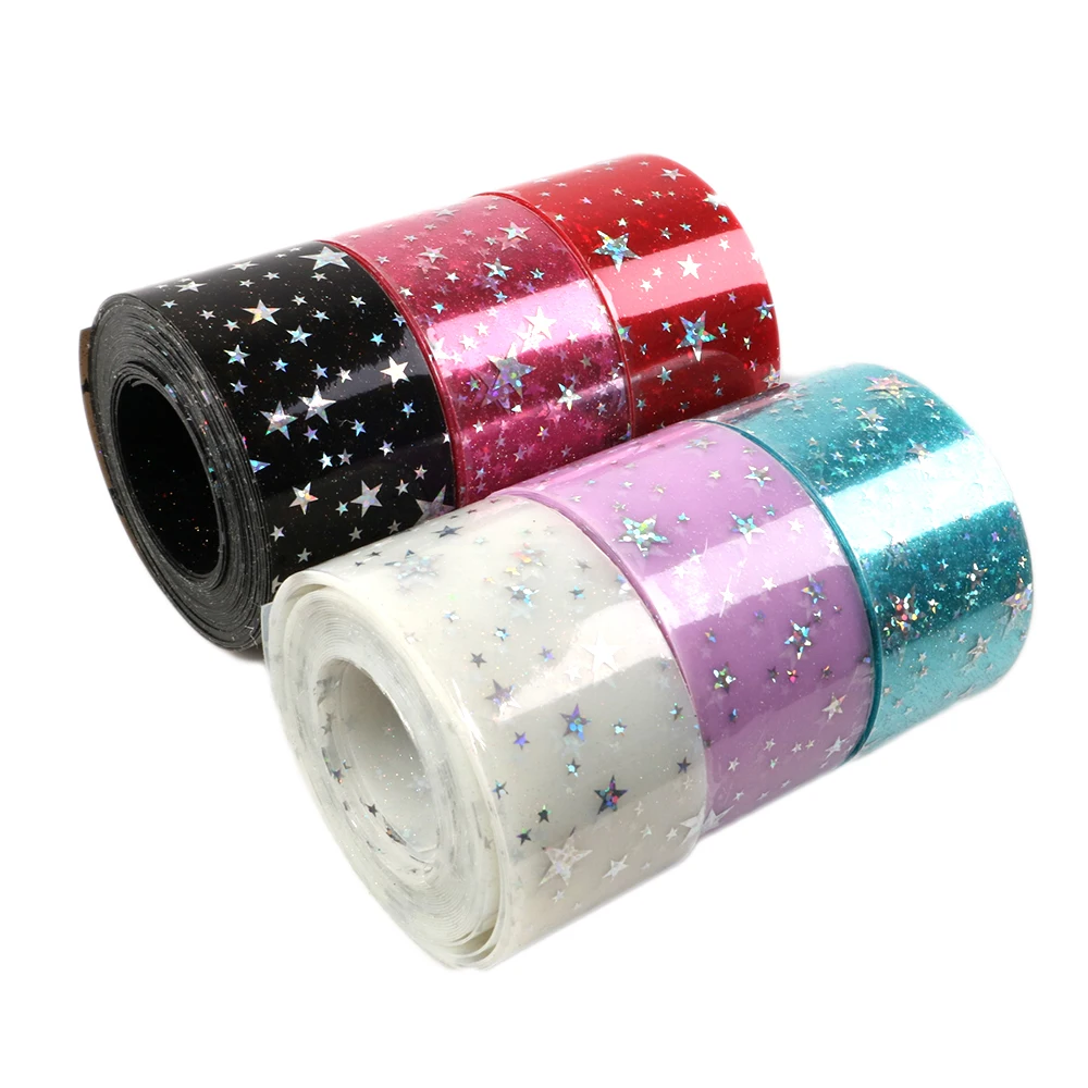 Новинка 38 мм 5 ярдов/партия прозрачная блестящая железная кожаная лента со