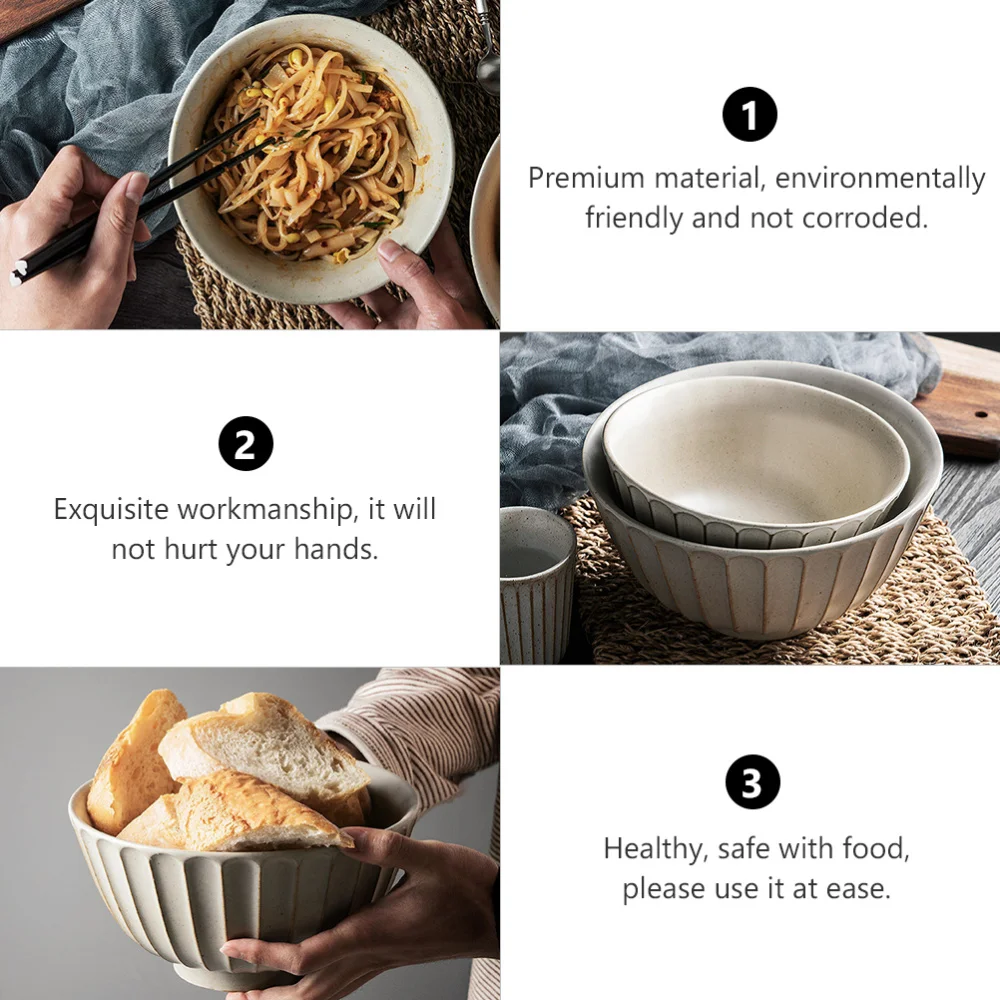 

1pc Large Noodle Bowl Ceramic Ramen Bowl Home Kitchen Salad Bowl Soup Bowl