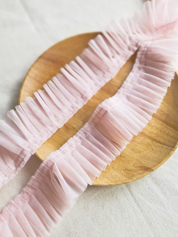 5 см широкая двухслойная плиссированная сетка 3D Кружевная аппликация из гипюра