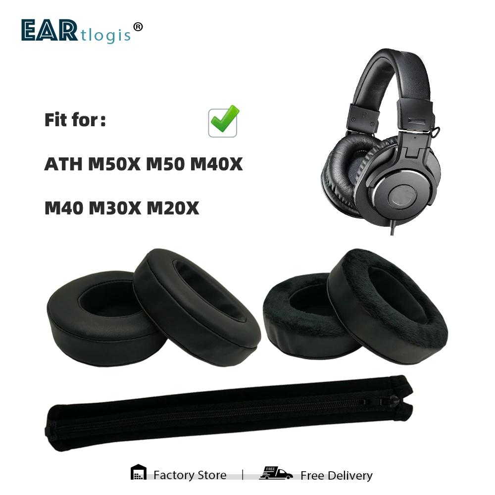 

Replacement Ear Pads for ATH M50X, M50, M40X, M40, M30X, M20X Headset Parts Leather Cushion Velvet Earmuff Earphone Sleeve Cover