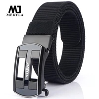 medyla non hole tactical belt new technology automatic buckle soft nylon mens military army belt hard metal buckle belt mdb054