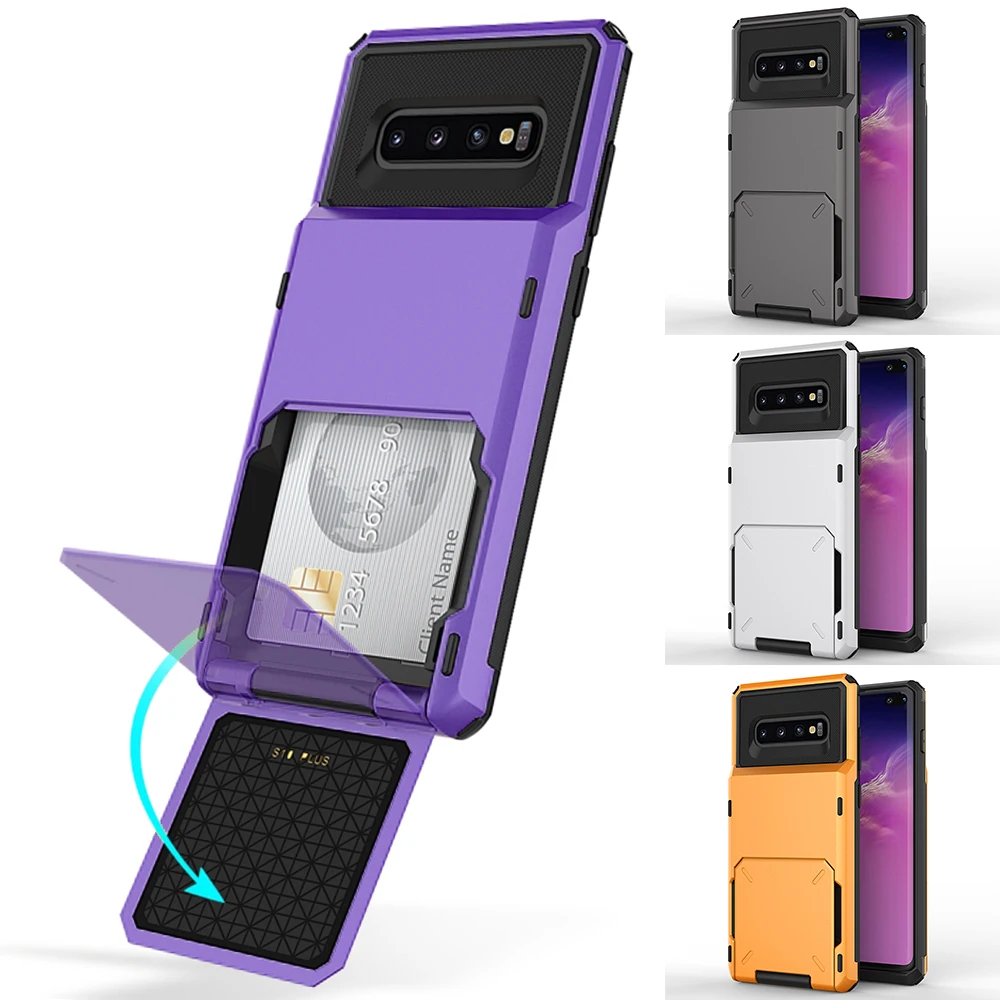 Чехол с откидной крышкой 5 держателем для карт Samsung Galaxy S21 S20 ультра S8 S9 S10 Plus Note 9 10 5G