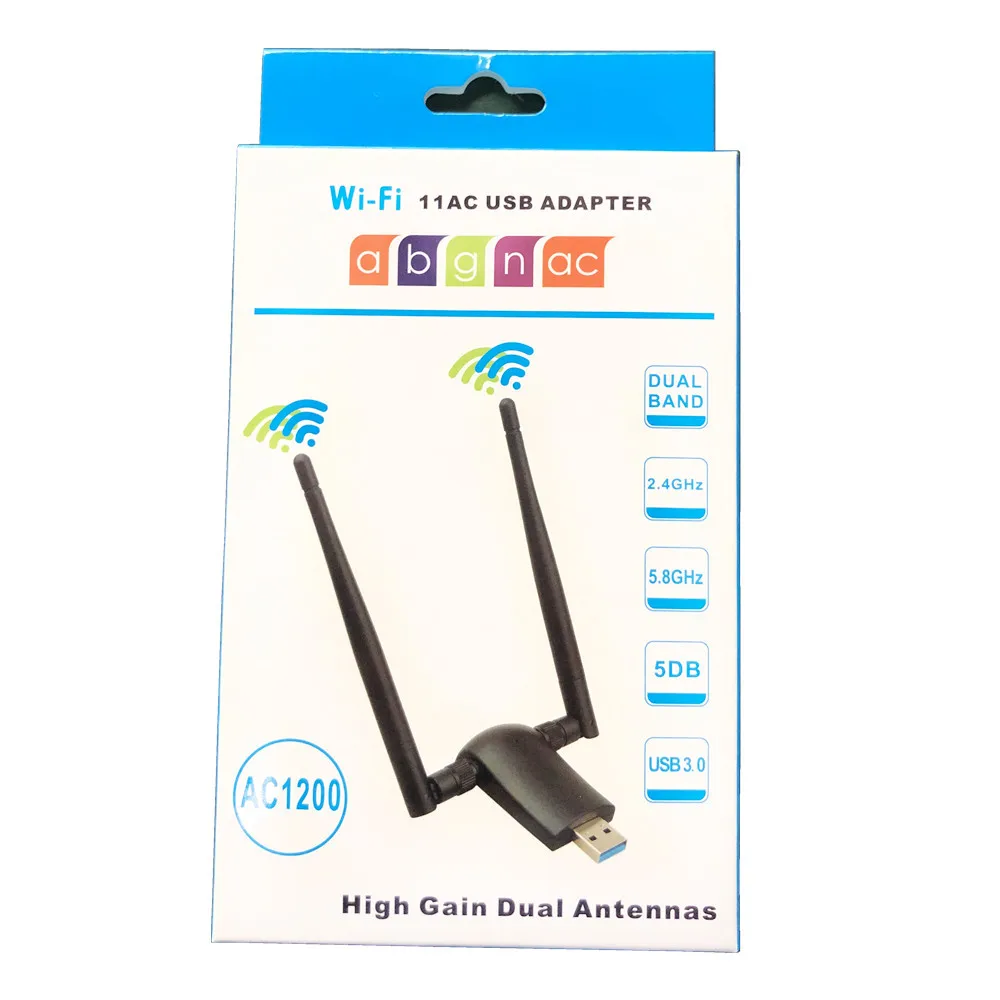 Двухдиапазонный USB 3 0 WiFi адаптер 1200 Мбит/с беспроводной 2 4 ГГц/300 5 ГГц/867 высоким