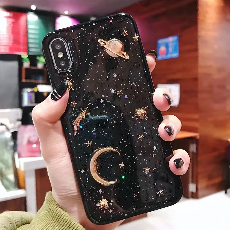 Чехол-накладка для iPhone 6 6s 7 8 Plus 10 11 12 Mini Pro X XS XR Max SE силиконовый с блестками |