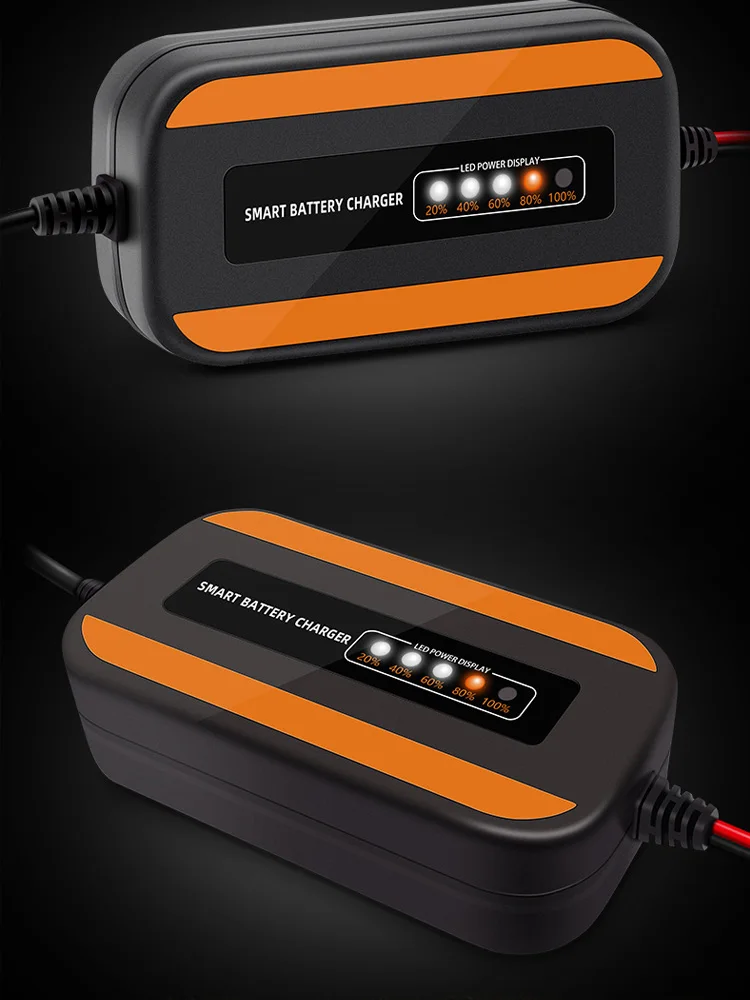 

1pc Full Automatic Car Battery Charger 12V-24V Pulse Auto Repair Battery Charger Fast Charger Lead-Acid Charger Car Accessories