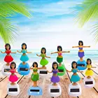 Танцующая девочка на солнечной батарее, гавайский автомобиль, украшение для дома, красивая трава, юбка, качели, игрушки для детей, Рождественский подарок на день рождения