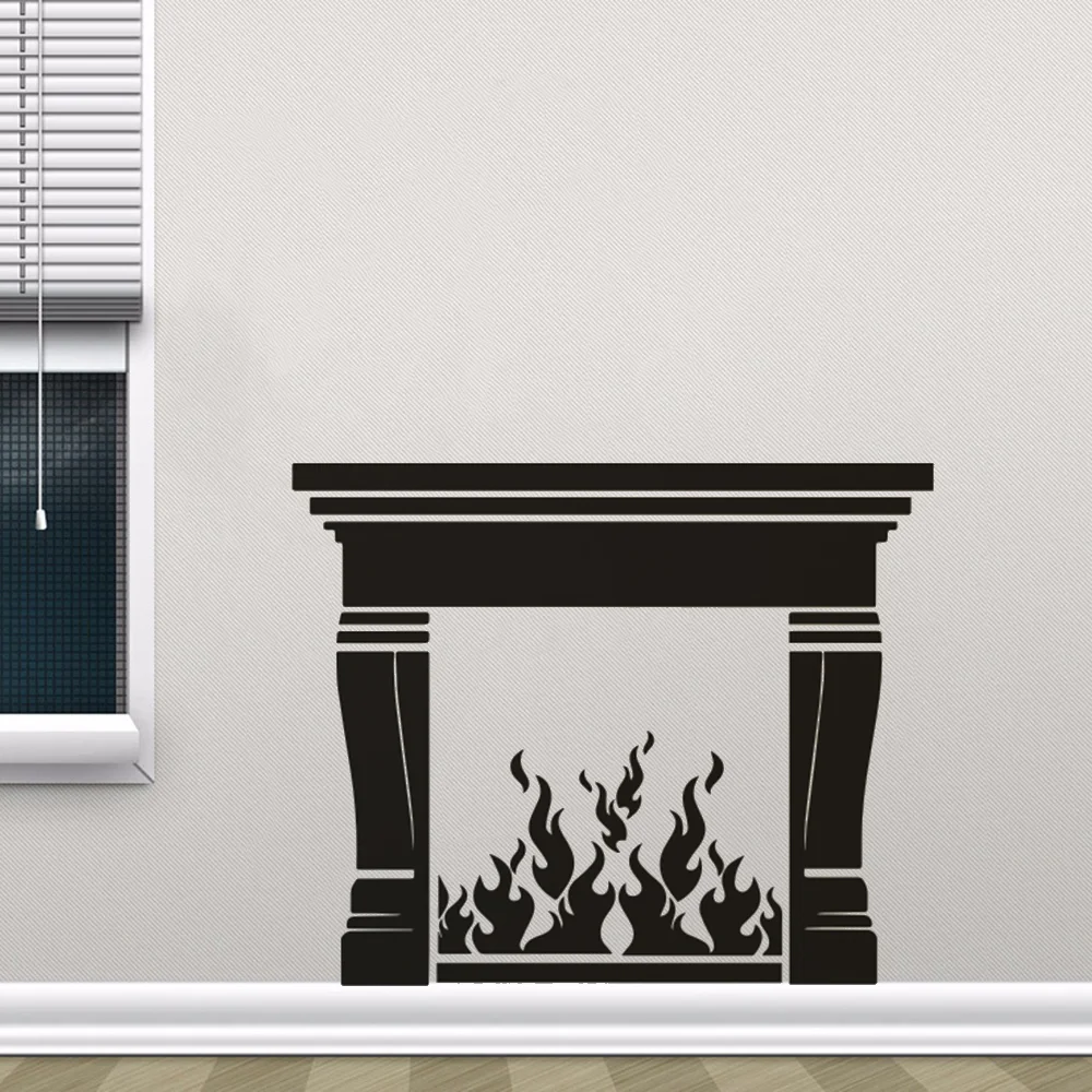 Виниловые Настенные Стикеры для камина домашний декор гостиной настенные