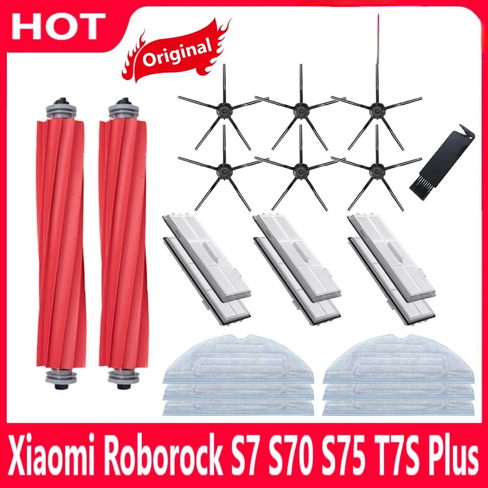 

Xiaomi Roborock S7 S70 S75 S7Max s7MaxV T7S Plus Main Side Brush Mops Cloths HEPA Filter Kit Robotic Vacuum Cleaner Accessories