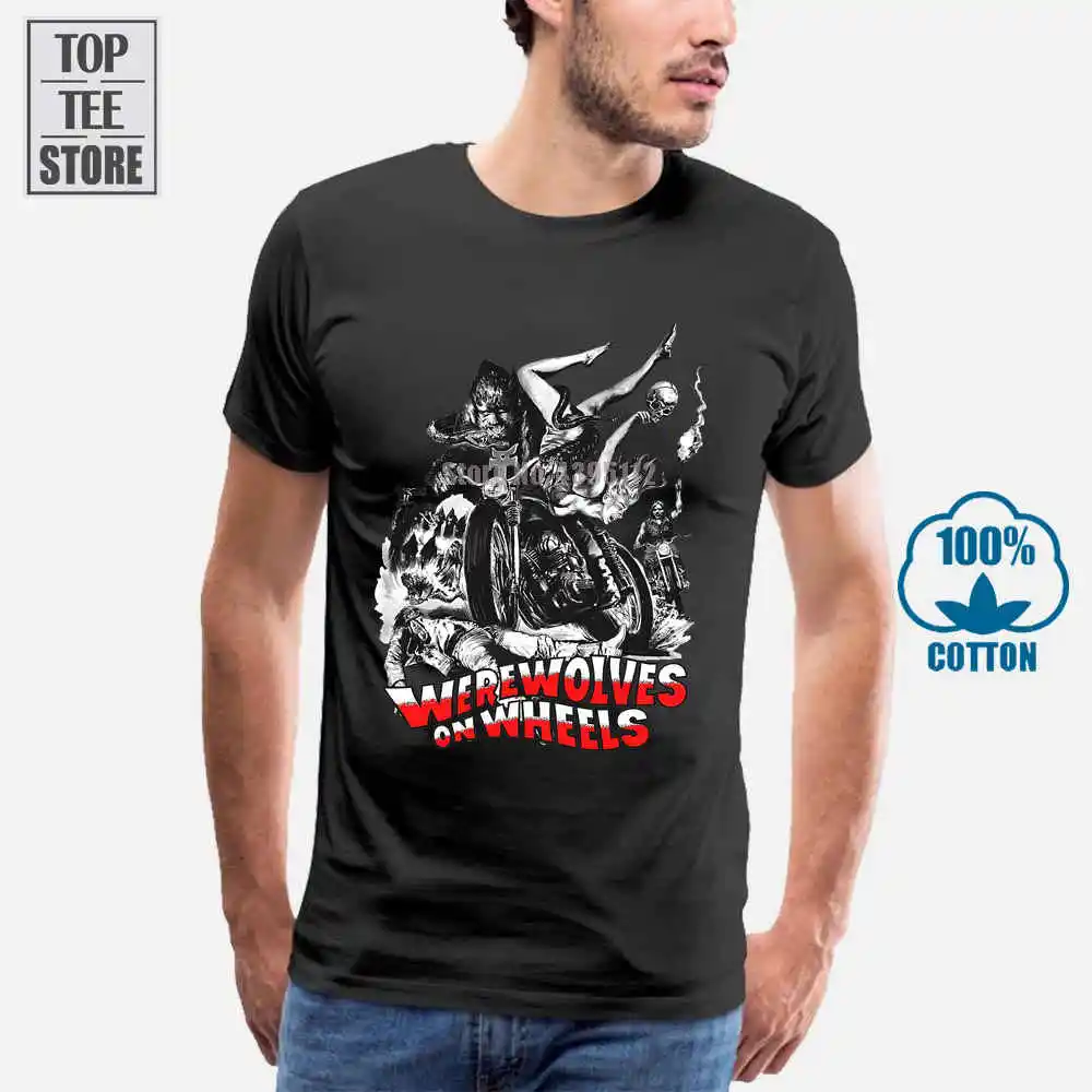 Мужская футболка с принтом оборотни на колесах размер от S до Xxl|men t shirt|t shirt blackt |