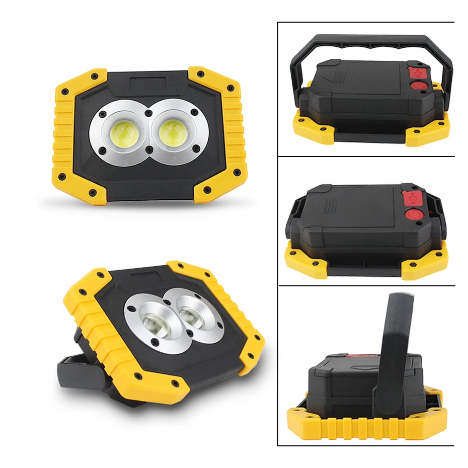 

20W 400LM LED Spotlight Portable Waterproof Work Light USB Charge Port Rechargeable Outdoor Working Light Camping Fishing Light