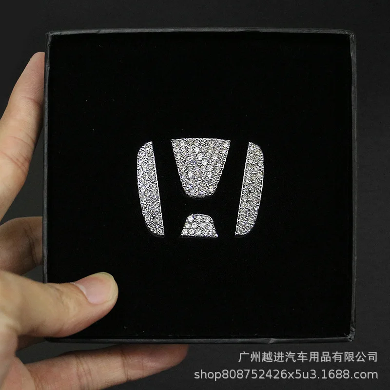 

Car Accessories For Volkswagen Audi Volvo Lexus Hyundai Honda Mazda Toyota Car Steering Wheel Logo Diamond Decoration Stickers