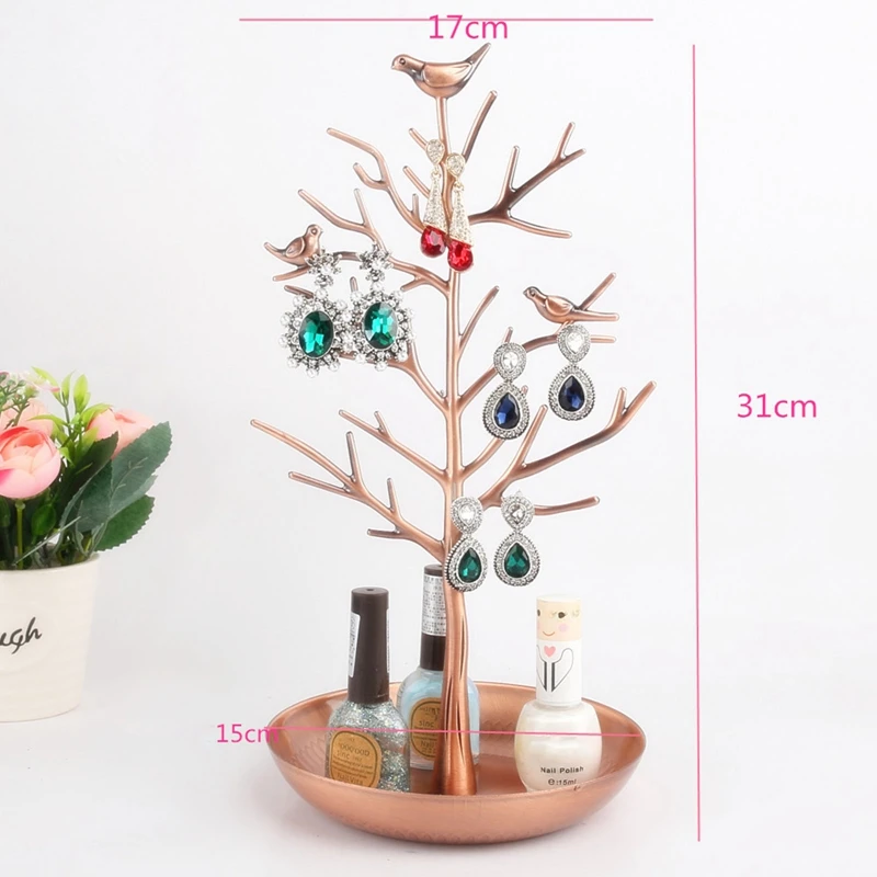 

1PCS Metal Jewelry Stand Display Jewelry Tray Tree Earring Holder Necklace Ring Pendant Bracelet Display Storage Racks