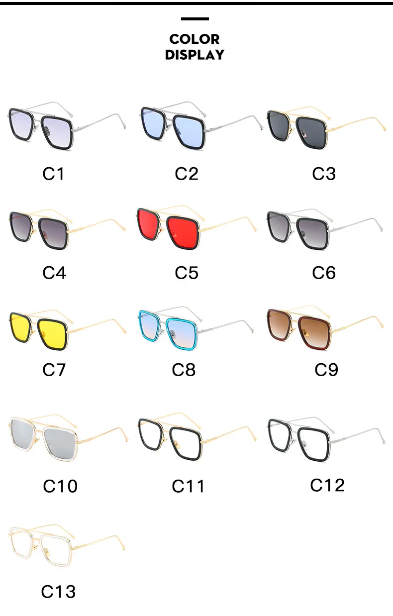 Роскошные модные брендовые винтажные квадратные мужские солнцезащитные очки с